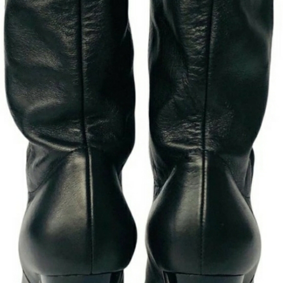 JIMMY CHOO Black Leather Music Pull On Mid Calf Boot - Picture 7 of 11